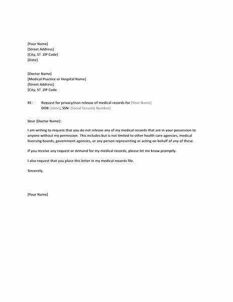 Medical Records Request form Template Luxury Letter Requesting Medical Records