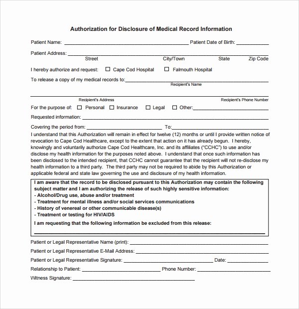 Medical Records Request form Template New 7 Medical Records Request forms Download for Free