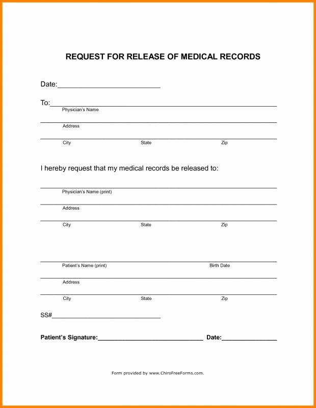 Medical Records Request form Template Unique Blank Medical Records Release form