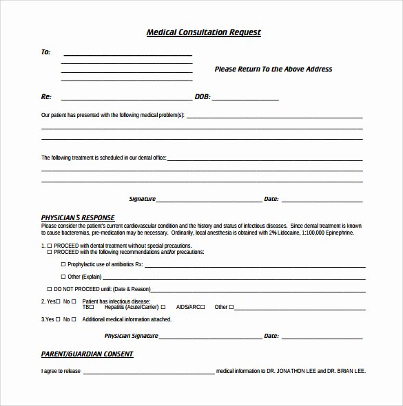 Medical Referral form Template Fresh 12 Medical Consultation form Templates to Download
