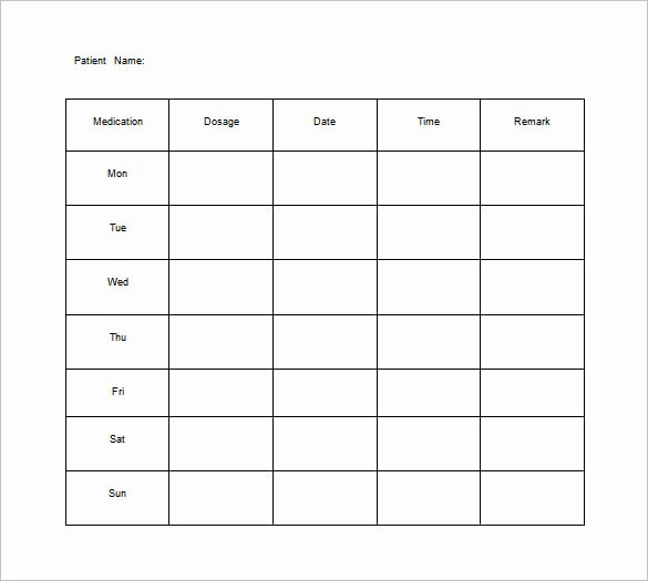 Medication Schedule Template Excel Awesome 10 Medication Chart Template Free Sample Example