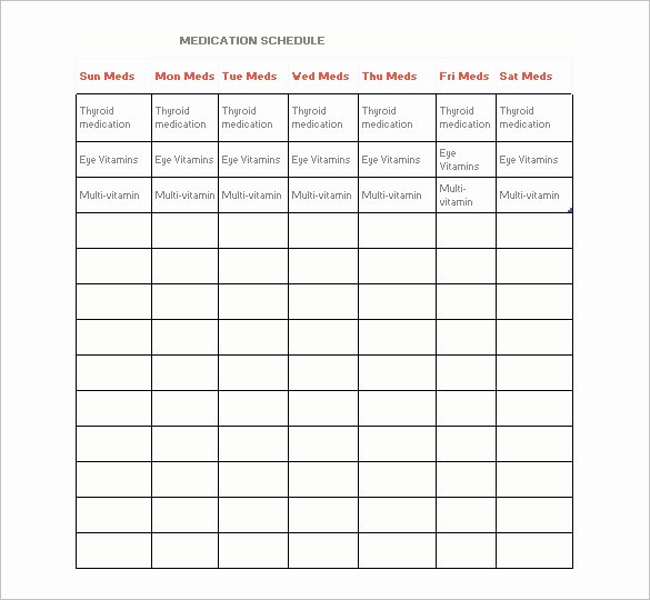 Medication Schedule Template Excel Best Of Medication Schedule Template 14 Free Word Excel Pdf
