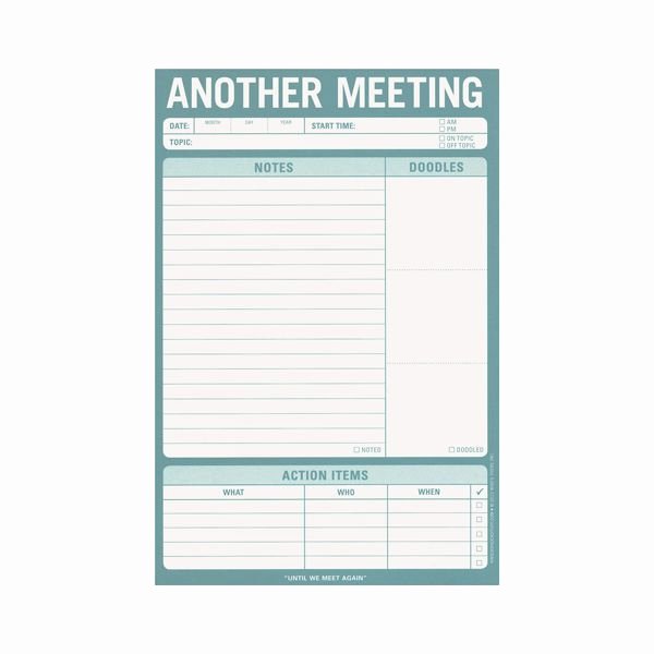 Meeting Action Items Template Best Of Meeting Notes Note Pad $7 See Jane Work Keep Track Of