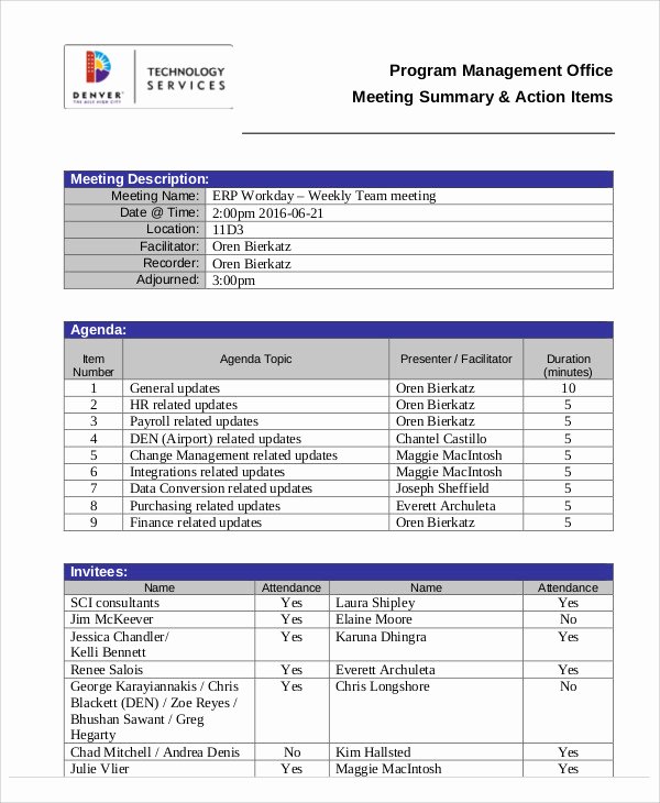 Meeting Action Items Template Elegant Action Agenda Templates 7 Free Word Pdf format Download