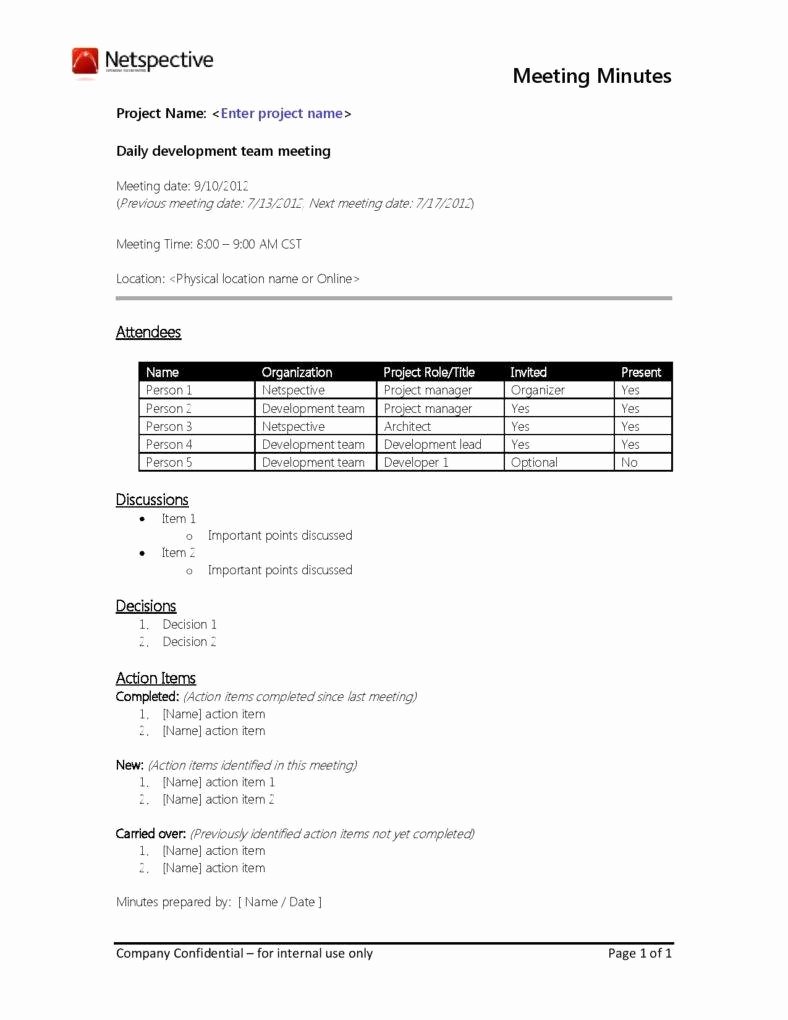 Meeting Action Items Template Lovely 9 Meeting Minutes Templates