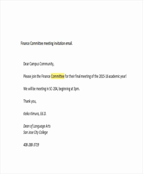 Meeting Invitation Email Template Best Of 7 Meeting Email Examples Pdf
