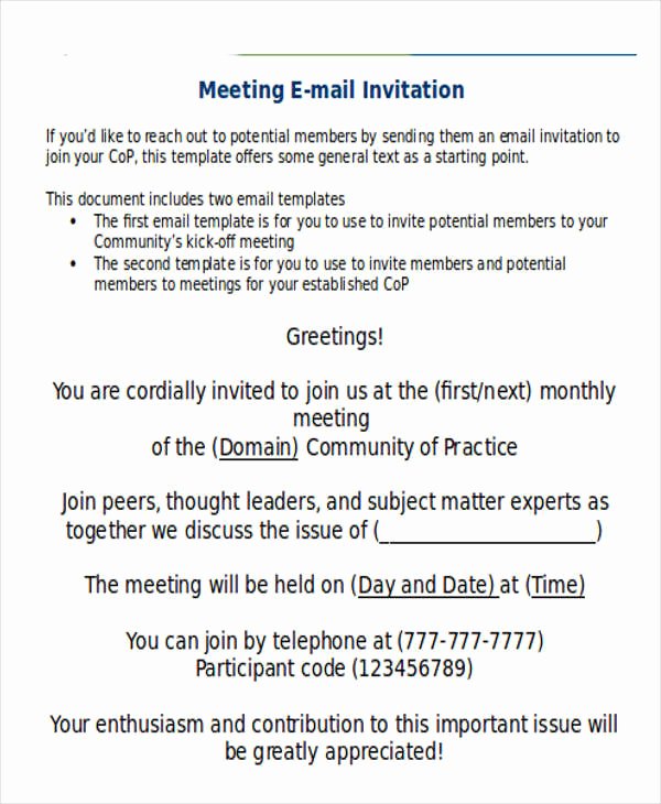 Meeting Invitation Email Template Luxury 9 Ficial Email Templates Free Psd Eps Ai format