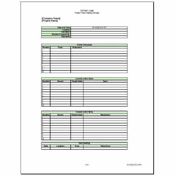 Meeting Minutes Template Excel Lovely Free Downloads Microsoft Word or Excel Team Meeting