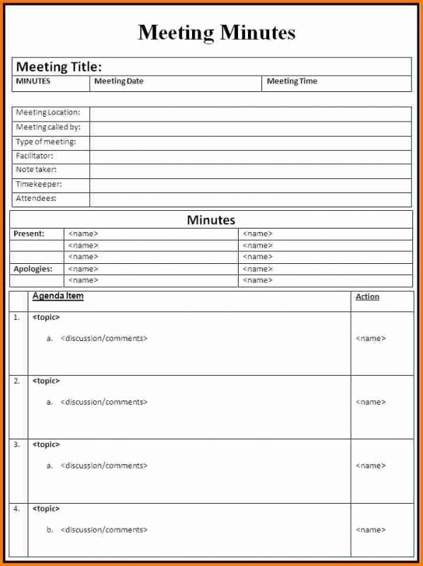 Meeting Note Template Word Inspirational Meeting Notes Template