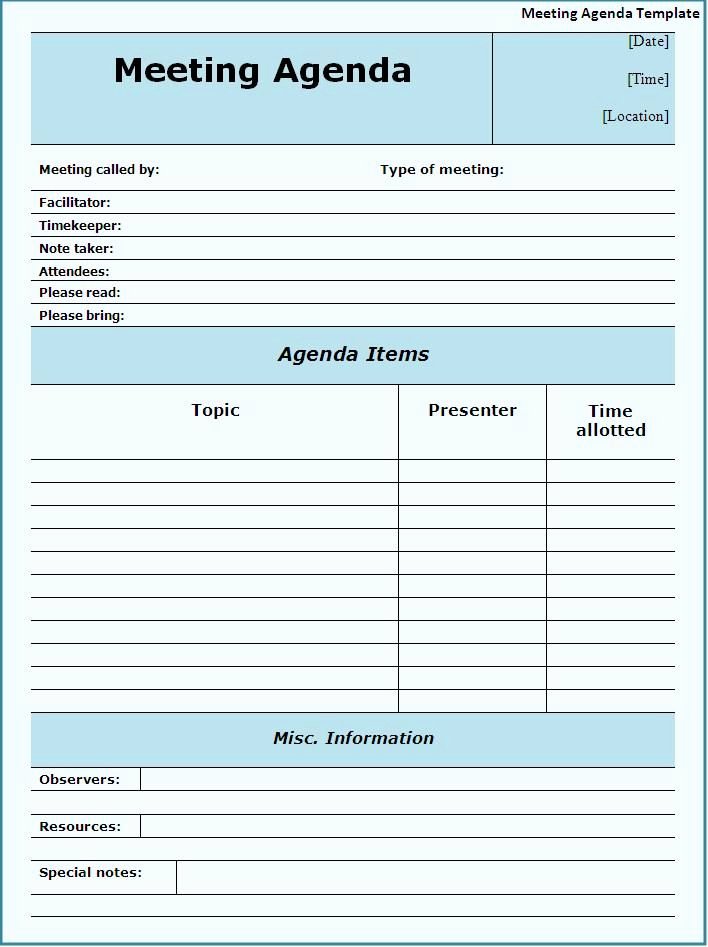 Meeting Note Template Word New Meeting Agendas Templates
