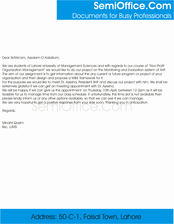 Meeting Request Email Template Unique Request for Meeting Appointment Sample Letter