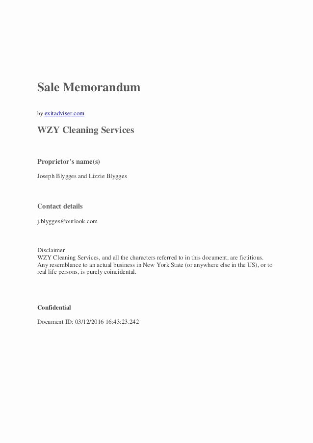 Memorandum Of Sale Template Awesome Sample Sales Memorandum Document
