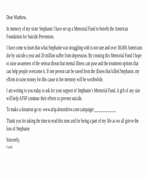 Memorial Donation Letter Template Beautiful Business Sympathy Letter Condolence Sample the with