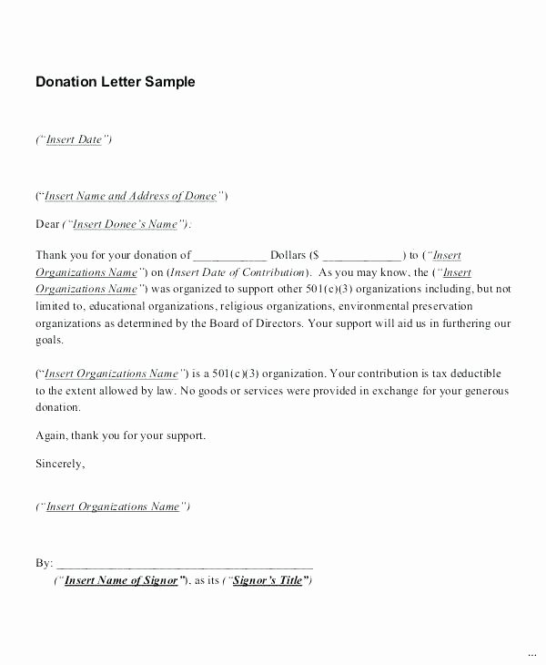 Memorial Donation Letter Template New Thank You for Your Financial Donation Sample Letter
