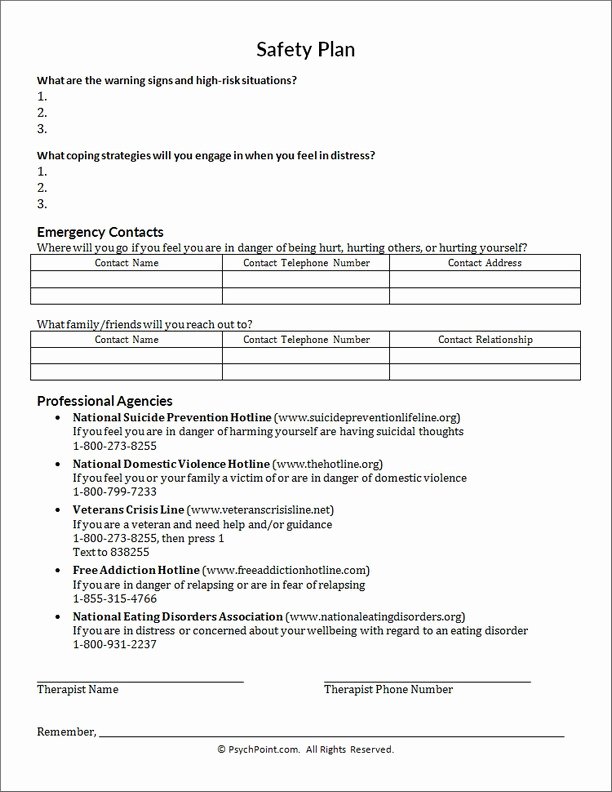 Mental Health Crisis Plan Template Luxury Safety Plan Worksheet Worksheets Ratchasima Printable