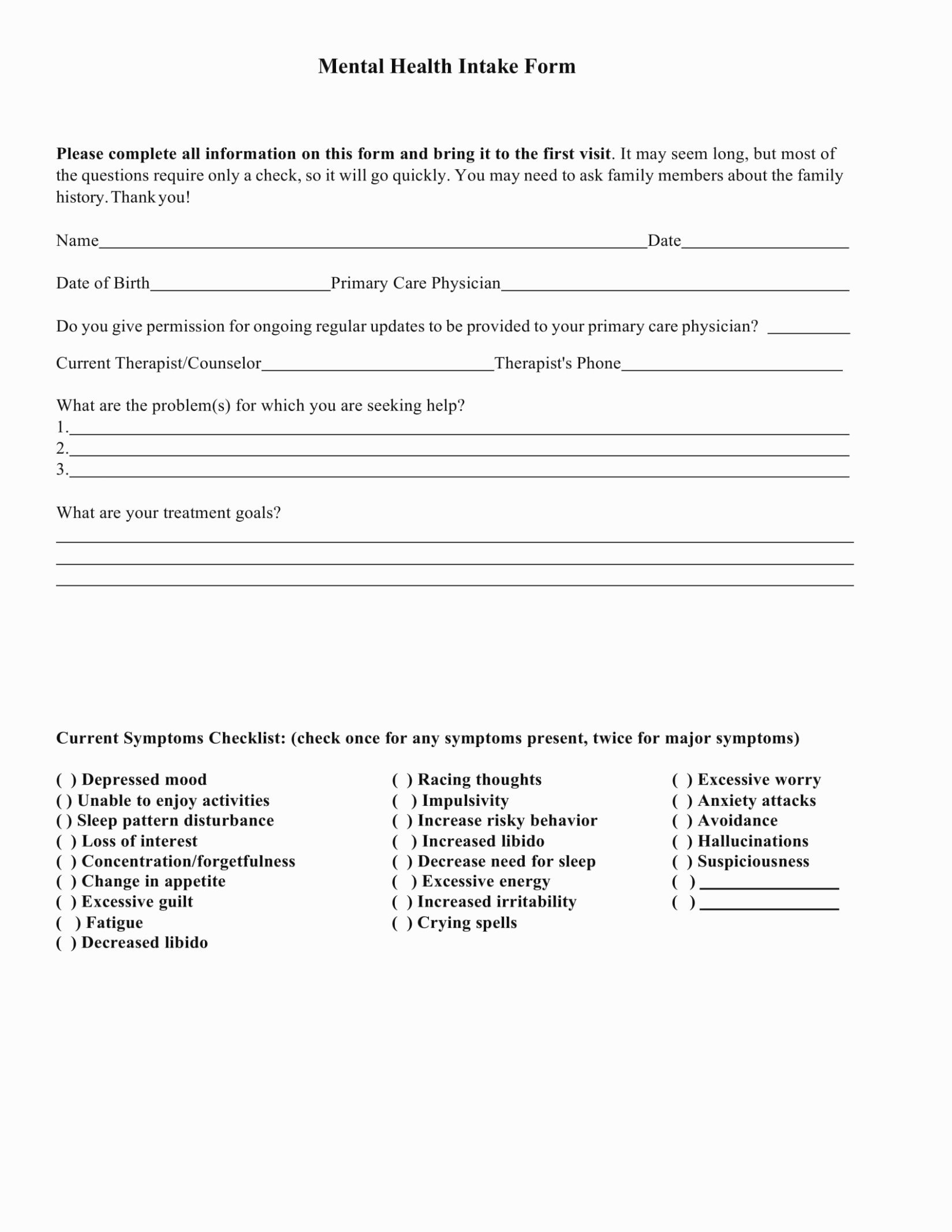 Mental Health Intake form Template Inspirational Eliminate Your Fears and Doubts About