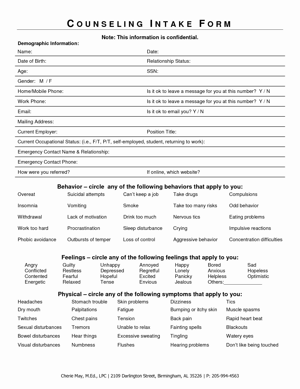 Mental Health Intake form Template Luxury Intake form for Counseling Clients Google Search