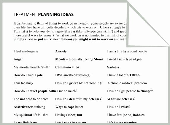 Mental Health Treatment Plan Template Lovely Mental Health Treatment Planning Ideas Worksheet Google