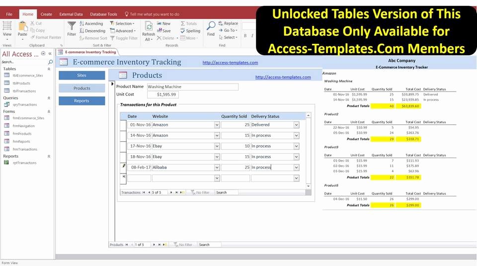 Microsoft Access Inventory Template Beautiful Access Database E Merce Inventory Tracking Management