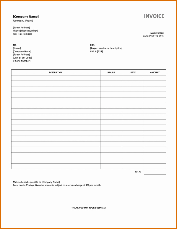 Microsoft Access Invoice Template Fresh 10 Microsoft Excel Invoice Template
