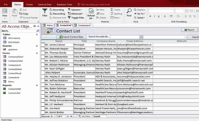 Microsoft Access Report Template Awesome Microsoft Access Personal Pany Contact Database