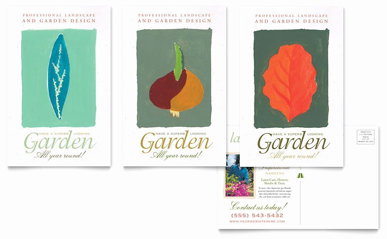Microsoft Publisher Postcard Template Awesome Garden &amp; Landscape Design Postcard Template Word &amp; Publisher