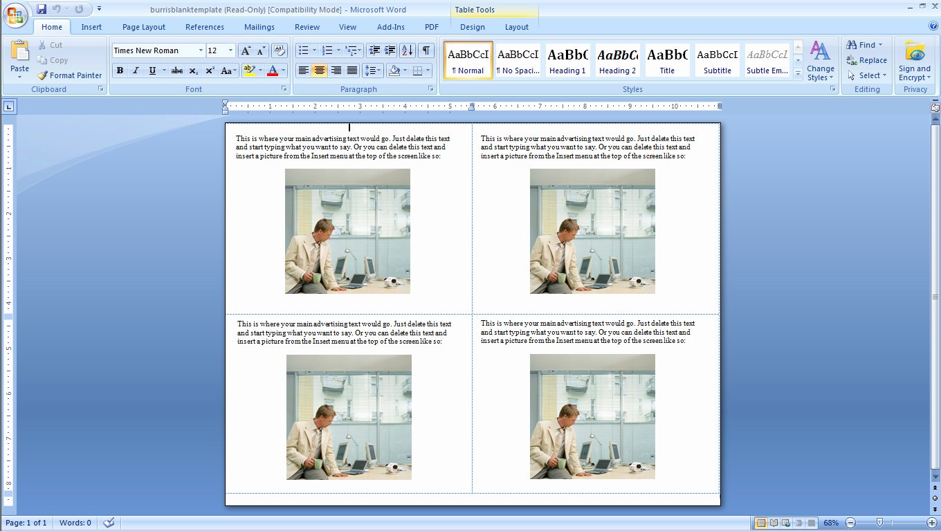Microsoft Publisher Postcard Template Beautiful How to Make Four Postcards the Same Sheet In Word