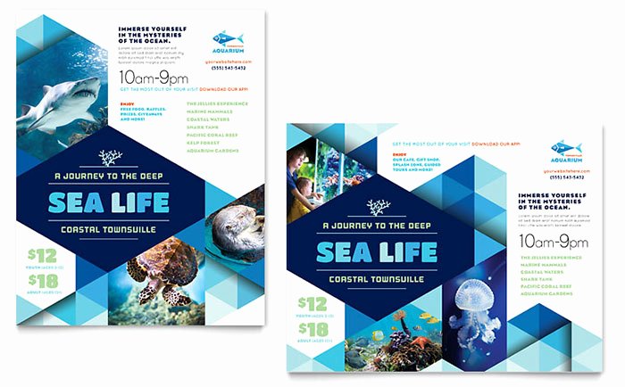 Microsoft Word Banner Template Beautiful Ocean Aquarium Poster Template Word &amp; Publisher
