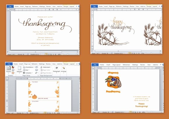 Microsoft Word Invitation Template Beautiful Best Thanksgiving Templates for Microsoft Word