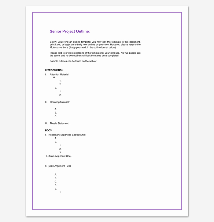 Microsoft Word Project Template Awesome Project Outline Template 17 for Word Ppt Excel and