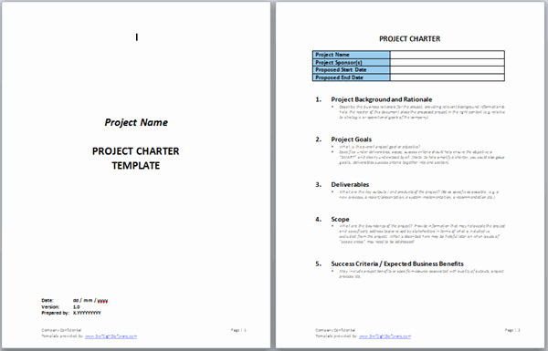 Microsoft Word Project Template Luxury Project Charter Templates