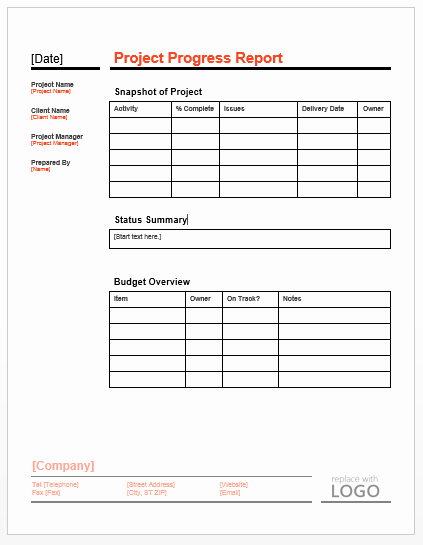 Microsoft Word Project Template Unique Project Progress Report Template Microsoft Word Templates