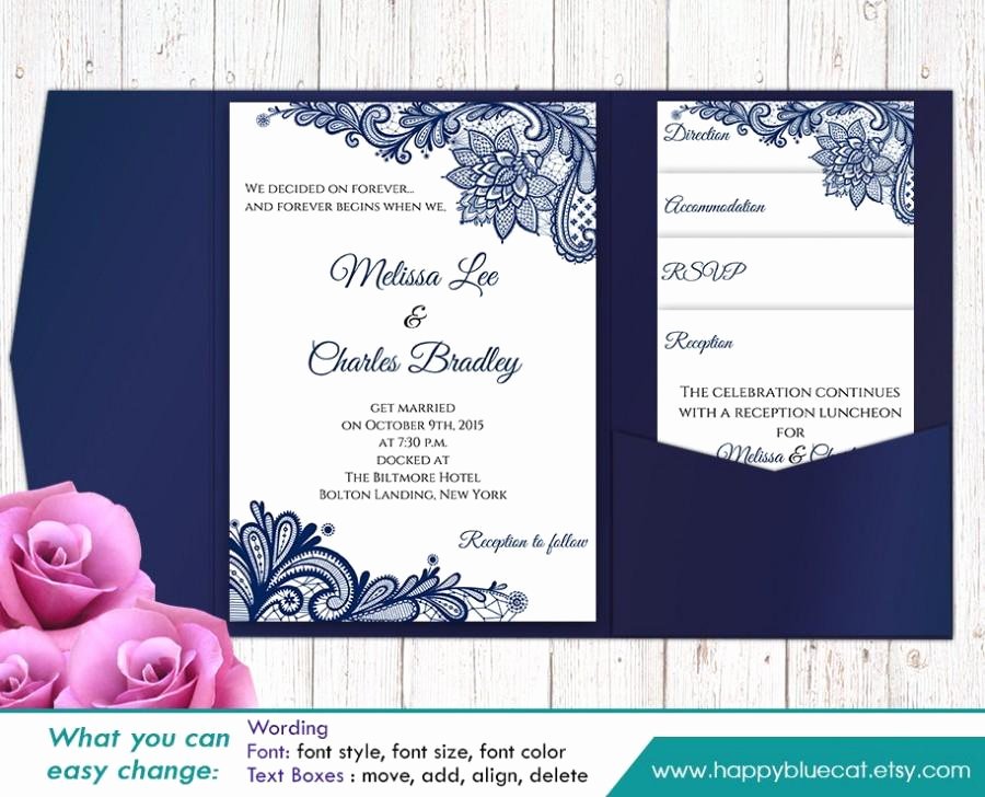 Microsoft Word Wedding Invitation Template Elegant Sale Printable Pocket Wedding Invitation Template Set