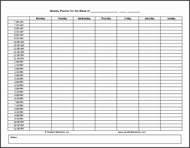 Middle School Schedule Template Inspirational Preschool Daily Schedule Template Free Blank School Weekly