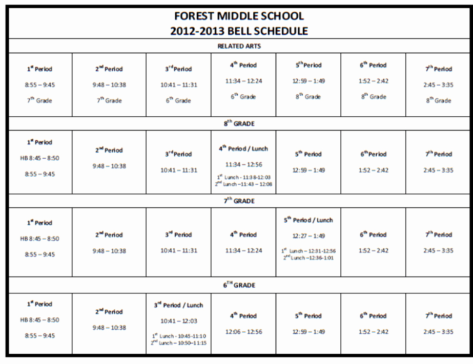 Middle School Schedule Template New Liberty Bell Template Search Results