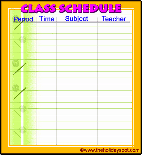 Middle School Schedule Template Unique Personalized Back to School List