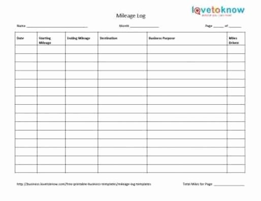 Mileage Log for Taxes Template Elegant 10 Excel Mileage Log Templates Excel Templates