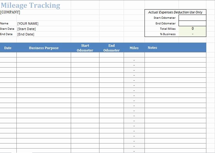 Mileage Log for Taxes Template Fresh Travel Expenses Irs Mileage