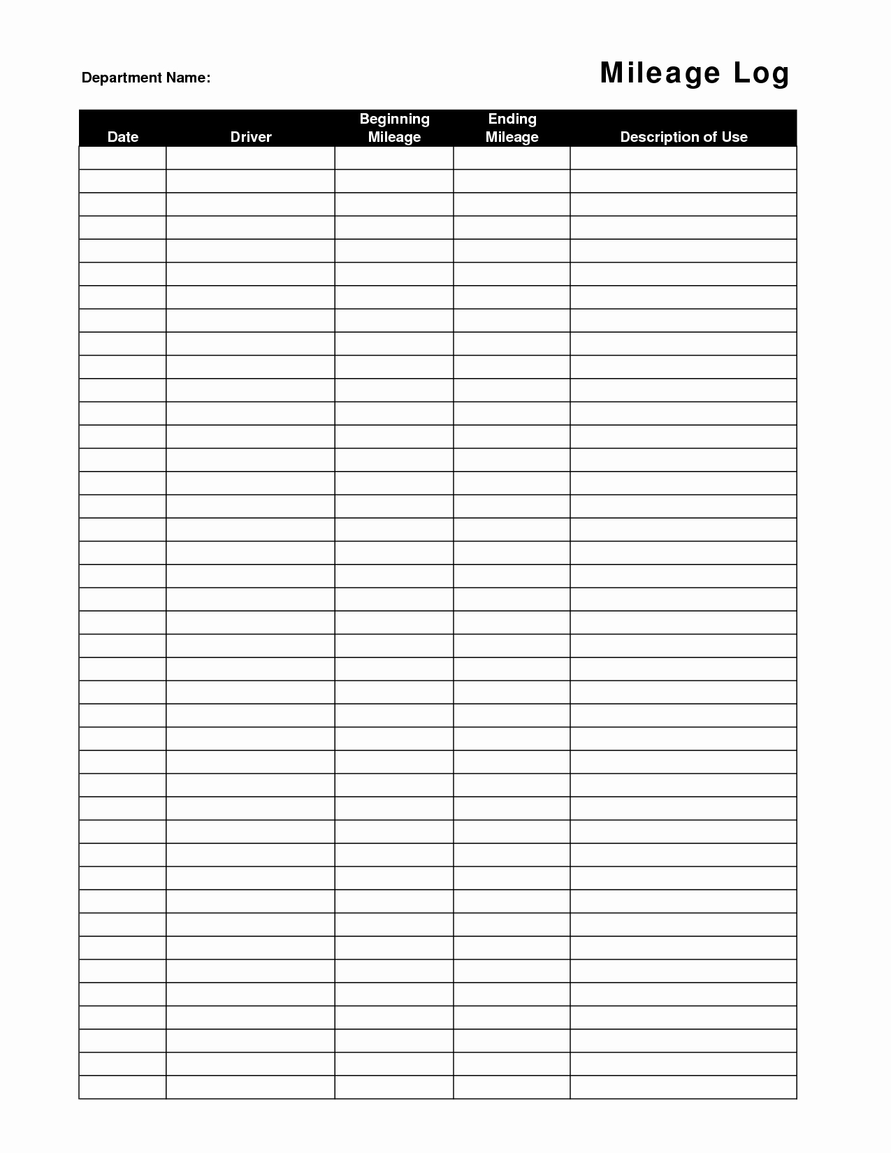 Mileage Log for Taxes Template Inspirational Printable Mileage Log Sheet Template