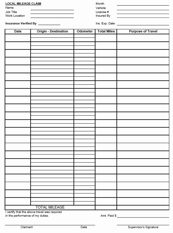 Mileage Log for Taxes Template Lovely 8 Free Sample Mileage Log Templates Printable Samples