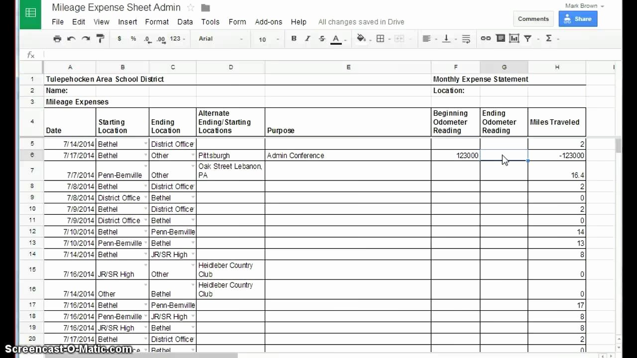 Mileage Log for Taxes Template Lovely Mileage Worksheet for Taxes
