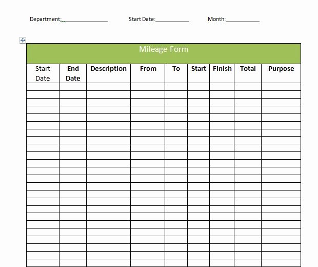 Mileage Log for Taxes Template Luxury 30 Printable Mileage Log Templates Free Template Lab