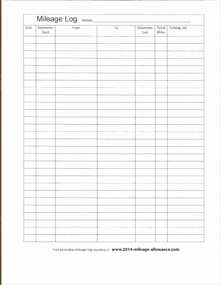 Mileage Log Template for Taxes Beautiful Milage Sheet Business Logbook Template Fresh Printable