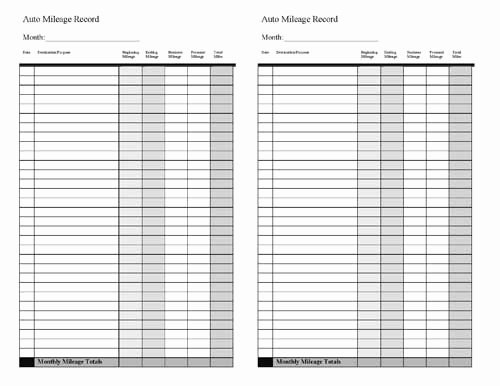Mileage Log Template for Taxes Best Of Vehicle Mileage Log Expense form Free Pdf Download