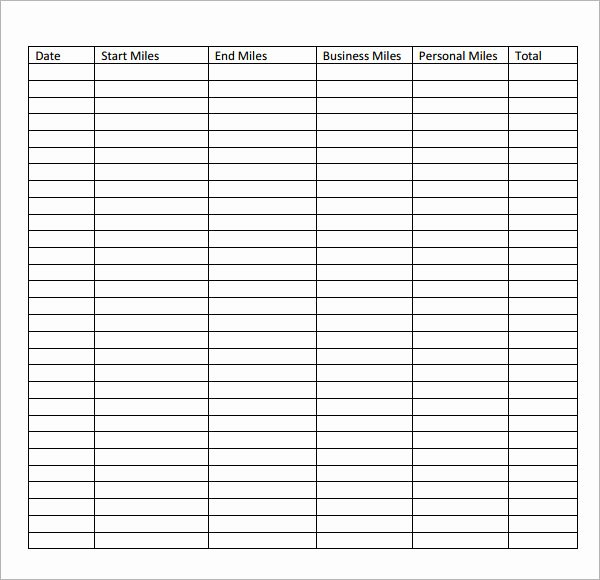Mileage Log Template for Taxes Elegant 13 Sample Mileage Log Templates to Download