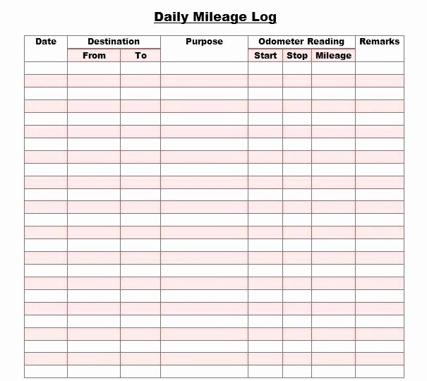 Mileage Log Template for Taxes Lovely Mileage Log Sheet Printable Mileage Log Template Mileage