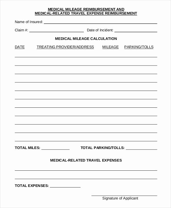 Mileage Reimbursement form Template Lovely Reimbursement form Template Free Download Printable