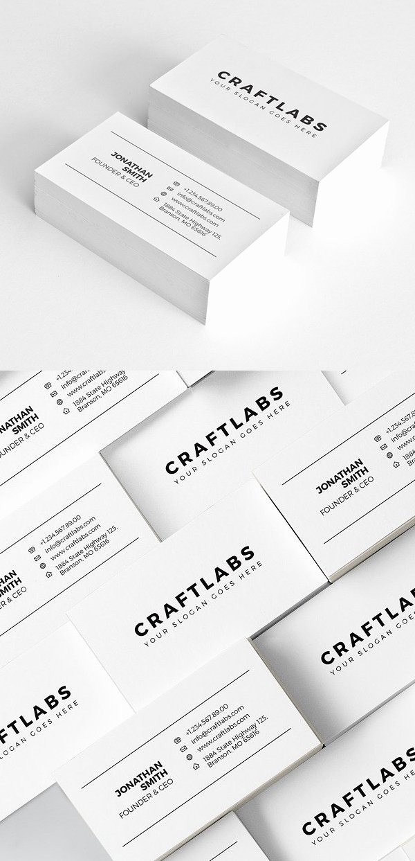 Minimalist Business Card Template Awesome 25 Minimal Clean Business Cards Psd Templates