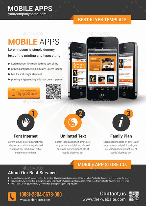 Mobile App Design Template Elegant 21 Cool Mobile App Flyer Templates – Design Freebies