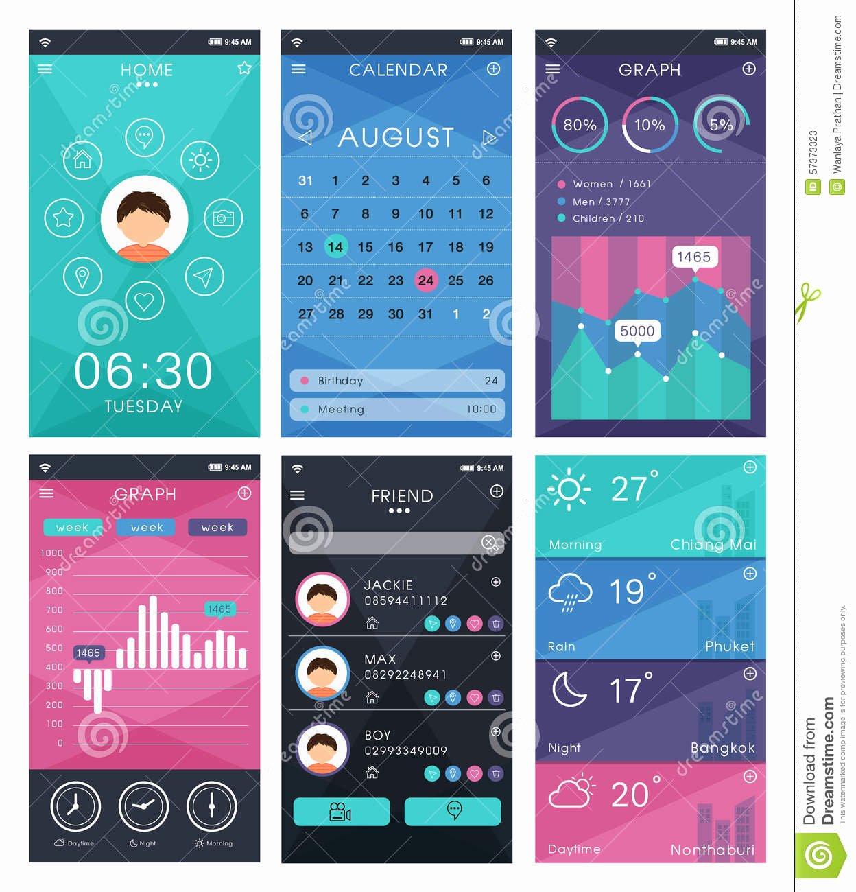 Mobile App Design Template Fresh Template for Mobile App Design Stock Vector Illustration
